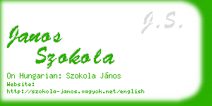 janos szokola business card